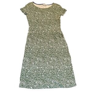 Boden Floral Shift Dress Womens 4R Green Short Sleeve Knee Length Casual Pockets